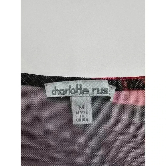 Charlotte Russe Women's Size M Black Flowered See-through Bodysuit NWT - Picture 3 of 7
